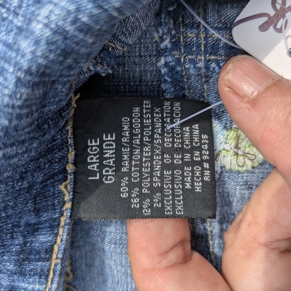 Y2k Girls Embroidered Blue Denim Jeans - Picture 5 of 12